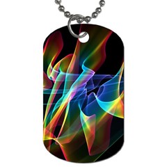 Aurora Ribbons, Abstract Rainbow Veils  Dog Tag (two-sided)  by DianeClancy