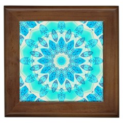 Blue Ice Goddess, Abstract Crystals Of Love Framed Ceramic Tile by DianeClancy