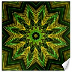 Woven Jungle Leaves Mandala Canvas 16  X 16  (unframed) by Zandiepants