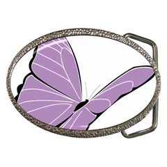 Purple Awareness Butterfly 2 Belt Buckle (oval) by FunWithFibro