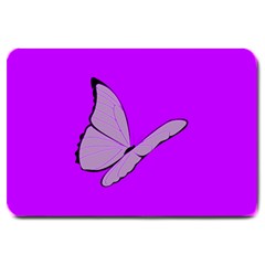 Purple Awareness Butterfly 2 Large Door Mat by FunWithFibro