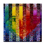 Conundrum I, Abstract Rainbow Woman Goddess  Ceramic Tile Front