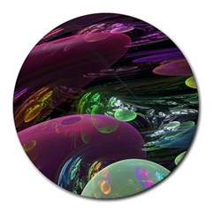 Creation Of The Rainbow Galaxy, Abstract 8  Mouse Pad (round) by DianeClancy