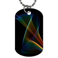 Abstract Rainbow Lily, Colorful Mystical Flower  Dog Tag (two-sided)  by DianeClancy