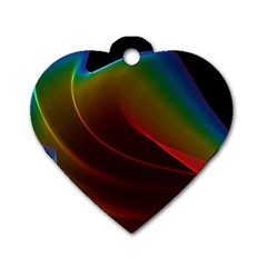 Liquid Rainbow, Abstract Wave Of Cosmic Energy  Dog Tag Heart (one Sided)  by DianeClancy