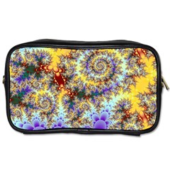 Desert Winds, Abstract Gold Purple Cactus  Travel Toiletry Bag (two Sides) by DianeClancy