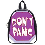 Purple Don t Panic Sign School Bag (Small) Front