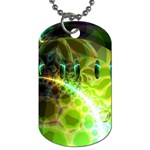 Dawn Of Time, Abstract Lime & Gold Emerge Dog Tag (One Sided) Front