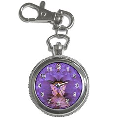 Artsy Purple Awareness Butterfly Key Chain Watch by FunWithFibro