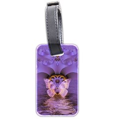 Artsy Purple Awareness Butterfly Luggage Tag (two Sides) by FunWithFibro