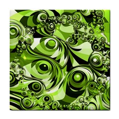 Retro Green Abstract Ceramic Tile by StuffOrSomething