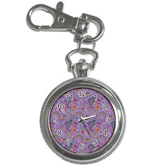 Purple Paisley Key Chain Watch by StuffOrSomething