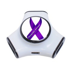 Fibro Awareness Ribbon 3 Port Usb Hub by FunWithFibro