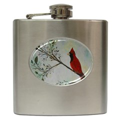 Sweet Red Cardinal Hip Flask by rokinronda