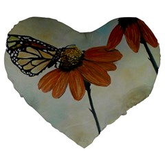 Monarch 19  Premium Heart Shape Cushion by rokinronda