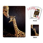 Baby Giraffe And Mom Under The Moon Playing Cards Single Design Back