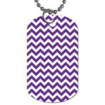 Purple And White Zigzag Pattern Dog Tag (One Sided) Front