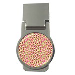 Pink Green Beehive Pattern Money Clip (Round) Front