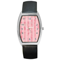 Pink Grunge Tonneau Leather Watch by StuffOrSomething