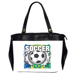 Soccer Brazil Oversize Office Handbag (two Sides) by MegaSportsFan