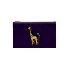 Purple Roller Skating Cute Cartoon Giraffe Cosmetic Bag (small) by CreaturesStore