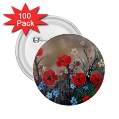 Poppy Garden 2 25  Button (100 Pack) by rokinronda