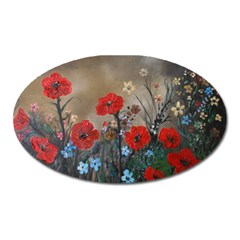 Poppy Garden Magnet (oval) by rokinronda