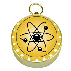 Atom Symbol Gold Compass by StuffOrSomething