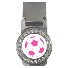 Soccer Ball Pink Money Clip (cz) by Designsbyalex