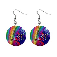 Rainbow Moon Mini Button Earrings by SaraThePixelPixie