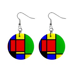 Mondrian Mini Button Earrings by Siebenhuehner