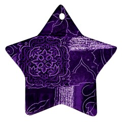 Pretty Purple Patchwork Star Ornament by FunWithFibro