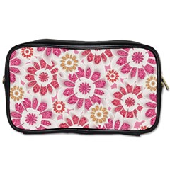 Feminine Flowers Pattern Travel Toiletry Bag (one Side) by dflcprints