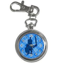 Blue Knight On Plaid Key Chain Watch by StuffOrSomething