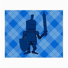 Blue Knight On Plaid Glasses Cloth (small) by StuffOrSomething