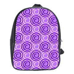 Purple And White Swirls Background School Bag (xl) by Colorfulart23