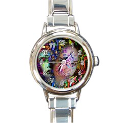 Artistic Confusion Of Brain Fog Round Italian Charm Watch by FunWithFibro