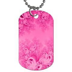 Soft Pink Frost Of Morning Fractal Dog Tag (one Sided) by Artist4God