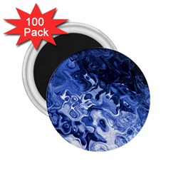 Blue Waves Abstract Art 2 25  Button Magnet (100 Pack) by LokisStuffnMore