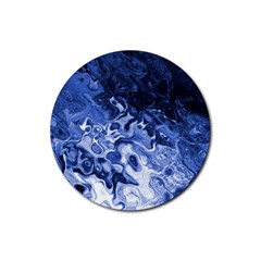 Blue Waves Abstract Art Drink Coasters 4 Pack (round) by LokisStuffnMore