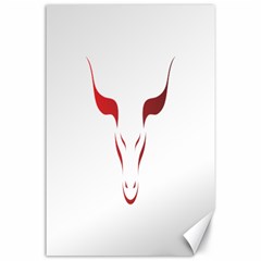 Stylized Symbol Red Bull Icon Design Canvas 24  X 36  (unframed) by rizovdesign