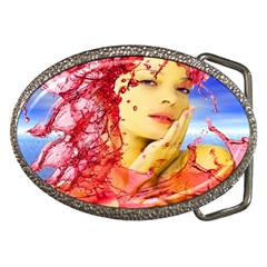 Tears Of Blood Belt Buckle (oval) by icarusismartdesigns