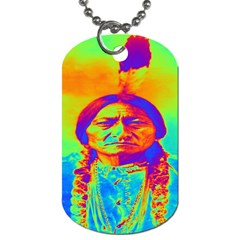 Sitting Bull Dog Tag (one Sided) by icarusismartdesigns