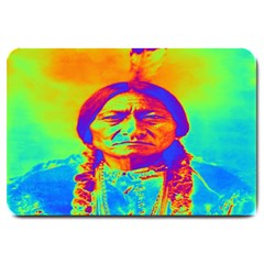 Sitting Bull Large Door Mat by icarusismartdesigns