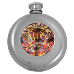 Abstract 4 Hip Flask (round) by icarusismartdesigns