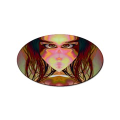 Cat Woman Sticker (oval) by icarusismartdesigns