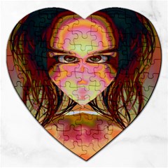 Cat Woman Jigsaw Puzzle (heart) by icarusismartdesigns