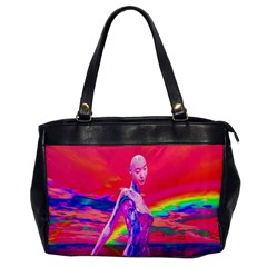 Cyborg Mask Oversize Office Handbag (one Side) by icarusismartdesigns