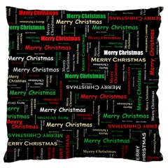 Merry Christmas Typography Art Large Cushion Case (single Sided)  by StuffOrSomething