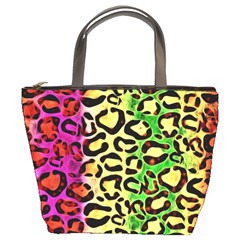 Rainbow Cheetah Abstract Bucket Handbag by OCDesignss